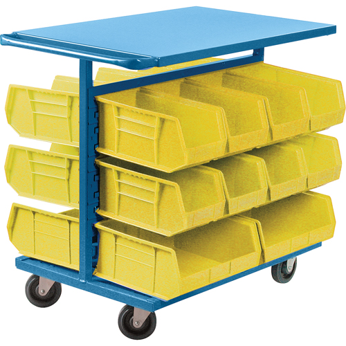 Bin Cart with Bins, Double-sided, 20 bins, 24" W x 38-1/2" D x 36-1/2" H Ontario Packaging