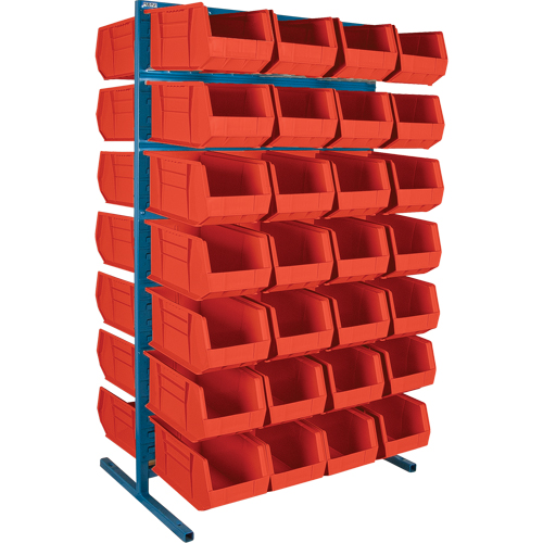 Support stationnaire deux c&ocirc;t&eacute;s pour bacs, 36" la x 24" p x 61" h, 56 bacs Ontario Packaging