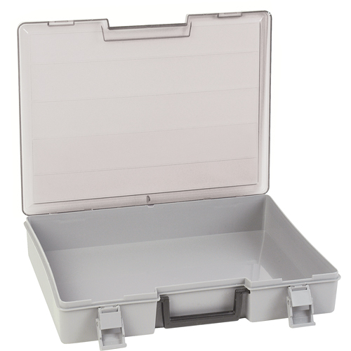 Compartment Case, Plastic, 15-1/2" W x 11-3/4" D x 2-1/2" H, Grey Ontario Packaging