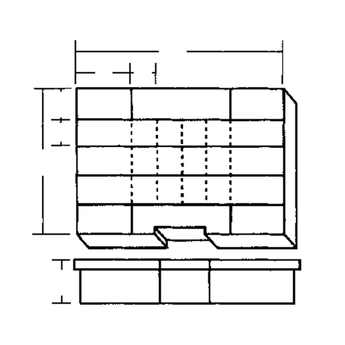 Compartment Case, Plastic, 24 Slots, 15-1/2" W x 11-3/4" D x 2-1/2" H, Grey Ontario Packaging