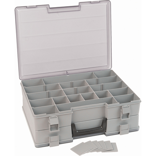Compartment Case, Plastic, 48 Slots, 15-1/2" W x 11-3/4" D x 5" H, Grey Ontario Packaging