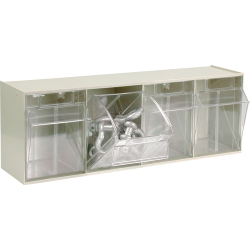 Tip-Out Bins Modular Storage System, 23-5/8" W x 6-5/8" D x 8-1/8" H, 4 Drawers Ontario Packaging