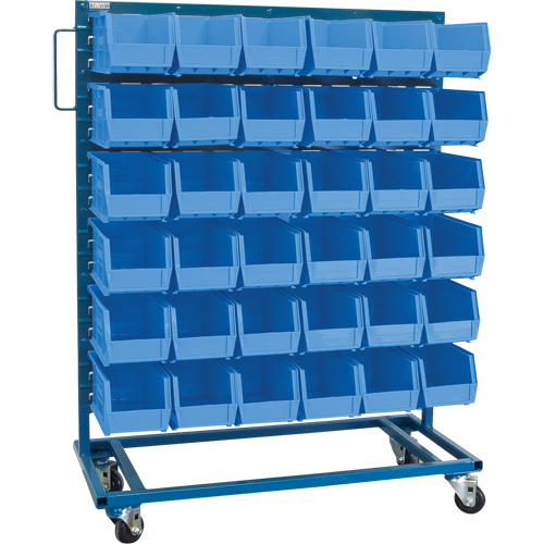 Single-Sided Mobile Bin Rack, Single-sided, 36 bins, 36" W x 16" D x 46-1/2" H Ontario Packaging