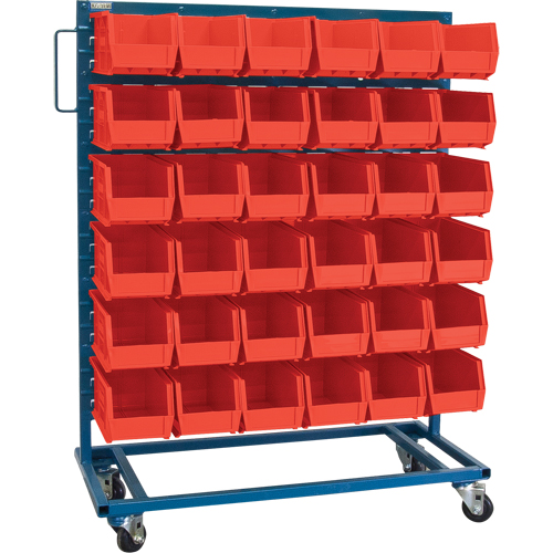 Single-Sided Mobile Bin Rack, Single-sided, 36 bins, 36" W x 16" D x 46-1/2" H Ontario Packaging