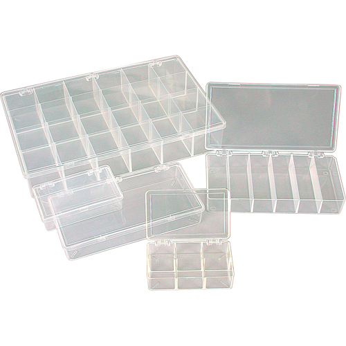 K-Resin Compartment Box, Plastic, 36 Slots, 6-9/16" W x 9-5/8" D x 1-1/2" H, Transparent Ontario Packaging