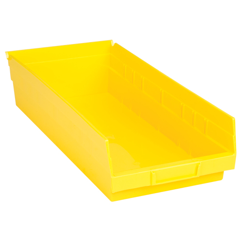 Bacs de rangement pour tablettes, 8-3/8" la x 4" H x 17-7/8" p, Jaune, Capacit&eacute; 40 lb Ontario Packaging