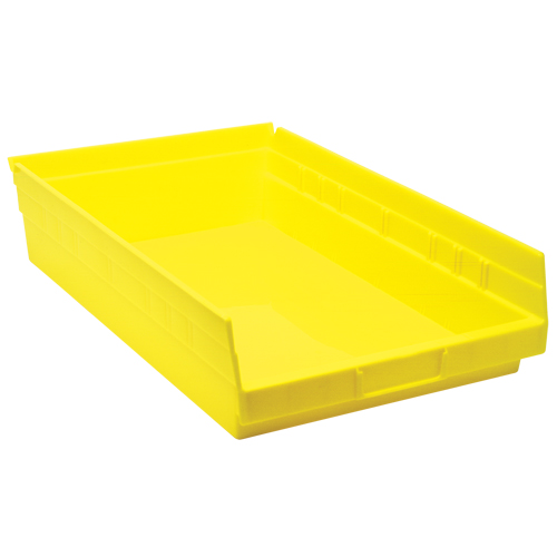 Shelf Bins, 11-1/8" W x 4" H x 17-7/8" D, Yellow, 40 lbs. Capacity Ontario Packaging