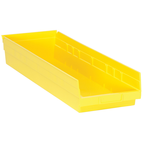Bacs de rangement pour tablettes, 8-3/8" la x 4" H x 23-5/8" p, Jaune, Capacit&eacute; 50 lb Ontario Packaging