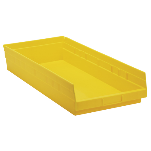 Bacs de rangement pour tablettes, 11-1/8" la x 4" H x 23-5/8" p, Jaune, Capacit&eacute; 50 lb Ontario Packaging