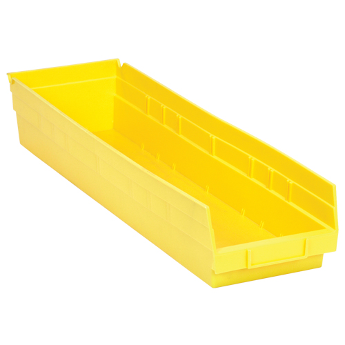 Shelf Bins, 6-5/8" W x 4" H x 23-5/8" D, Yellow, 50 lbs. Capacity Ontario Packaging