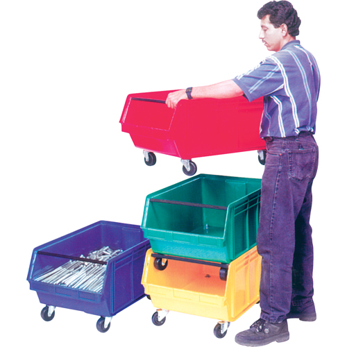 Mobile Giant Stacking Bin, 11-7/8" H x 18-3/8" W x 29" D, 150 lbs. Capacity, Red Ontario Packaging