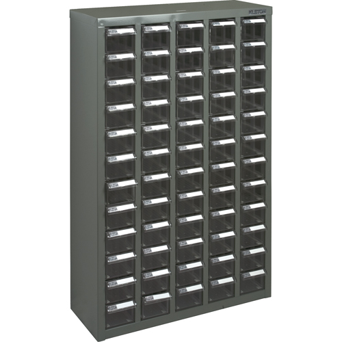 Casiers pour pi&egrave;ces KPC-500, Acier galvanis&eacute;, 60 tiroirs, 22-3/5" x 8-7/10" x 36-9/10", Gris Ontario Packaging