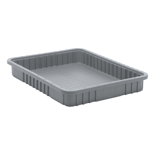 Divider Box&reg; Containers, Plastic, 22.5" W x 17.5" D x 3" H, Grey Ontario Packaging