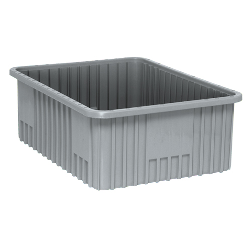 Contenants Divider Box, Plastique, 22,5" la x 17,5" p x 8" h, Gris Ontario Packaging