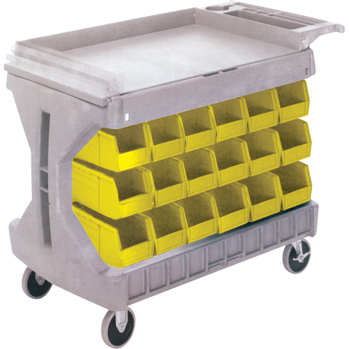 Pro Cart With Yellow Bins, Double-sided, 36 bins, 45-5/18" W x 24" D x 34-3/4" H Ontario Packaging