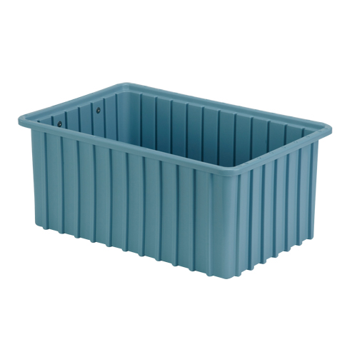 Divider Box&reg; Containers, Polyethylene, 16.5" W x 10.9" D x 7" H, Light Blue Ontario Packaging