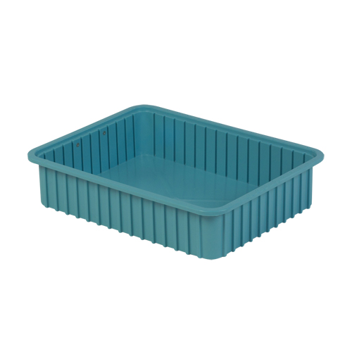 Divider Box&reg; Containers, Polyethylene, 22.4" W x 17.4" D x 5" H, Light Blue Ontario Packaging