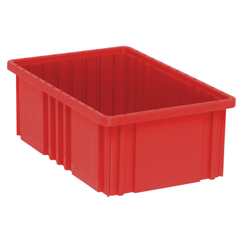 Divider Box&reg; Containers, Plastic, 16.5" W x 10.9" D x 6" H, Red Ontario Packaging