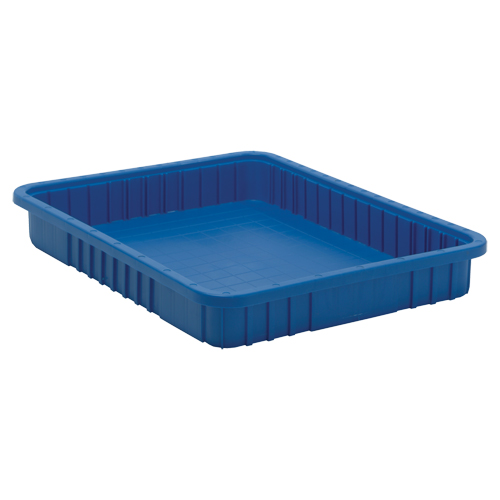 Divider Box&reg; Containers, Plastic, 22.5" W x 17.5" D x 3" H, Blue Ontario Packaging