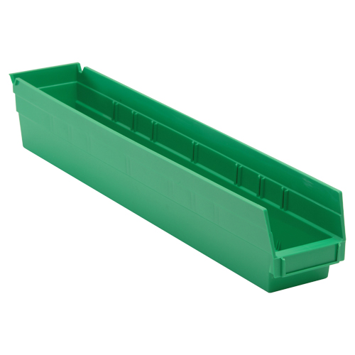 Bac pour &eacute;tag&egrave;re &eacute;conomique, 4-1/8" la, 4" h x 23-5/8" p, Vert Ontario Packaging