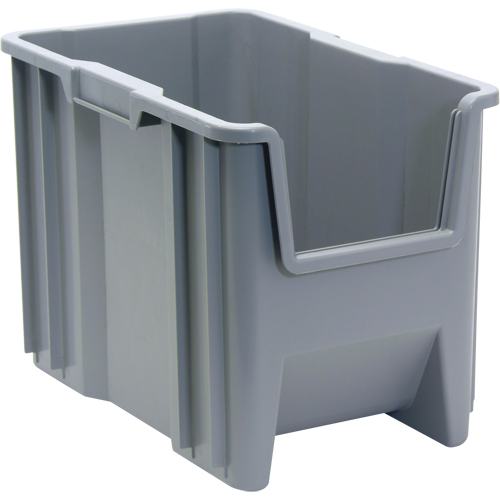 Giant Stacking Containers, 10.875" W x 17.5" D x 12.5" H, Grey Ontario Packaging