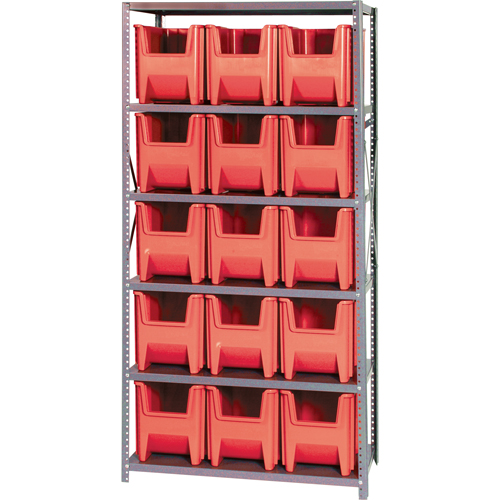 Shelving Unit, Steel, Boltless, 800 lbs. Capacity, 36" W x 75" H x 18" D Ontario Packaging
