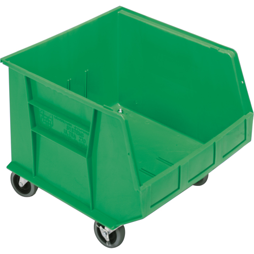 Mobile Bin, 14" H x 16-1/2" W x 18" D, 75 lbs. Capacity, Green Ontario Packaging