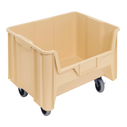 Mobile Giant Stack Container, 12-7/16" H x 19-7/8" W x 15-1/4" D, 250 lbs. Capacity, Ivory Ontario Packaging