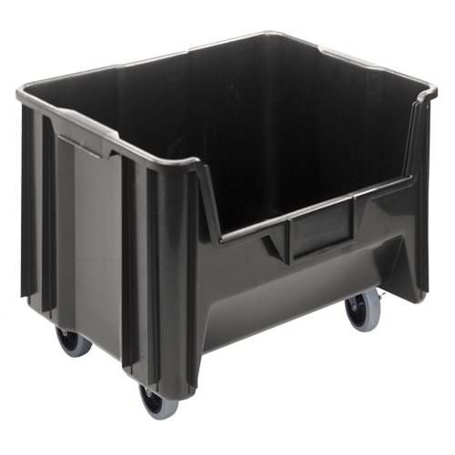 Mobile Giant Stack Container, 12-7/16" H x 19-7/8" W x 15-1/4" D, 250 lbs. Capacity, Black Ontario Packaging