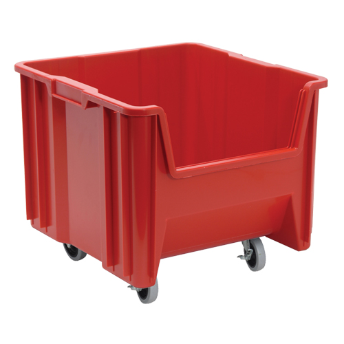 Mobile Giant Stack Container, 12-1/2" H x 16-1/2" W x 17-1/2" D, 250 lbs. Capacity, Red Ontario Packaging