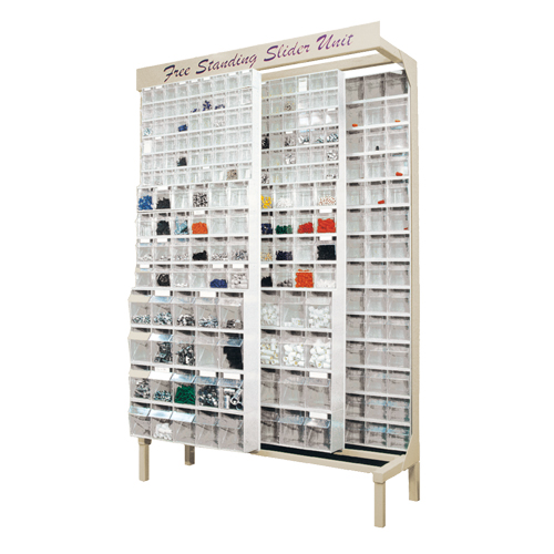 Free-Standing Tip-Out Bins Slider System, 48" W x 18" D x 77" H, 180 Drawers Ontario Packaging