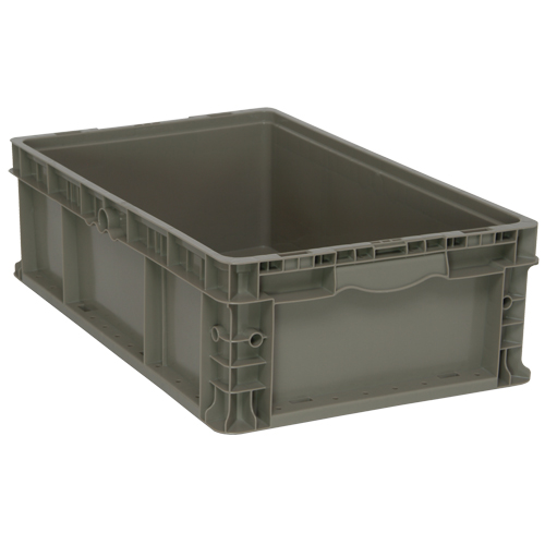 Collapsible Stacking Container, 15" W x 24" D x 7.5" H, Grey Ontario Packaging