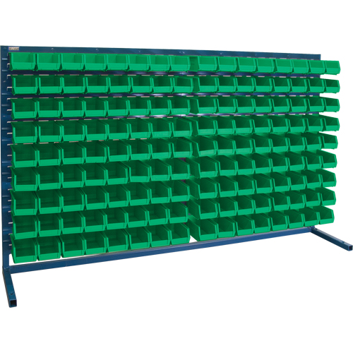 Louvered Rack with Bins, 144 Bins, 72" W x 15" D x 40" H Ontario Packaging