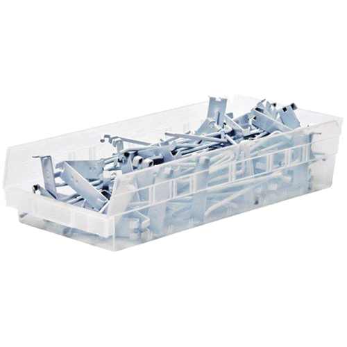 Shelf Bins, 6-5/8" W x 4" H x 23-5/8" D, Clear, 50 lbs. Capacity Ontario Packaging
