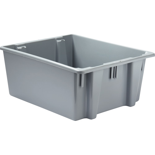 Stack & Nest Palletote Box, 10" x 19.5" x 23.5", Grey Ontario Packaging