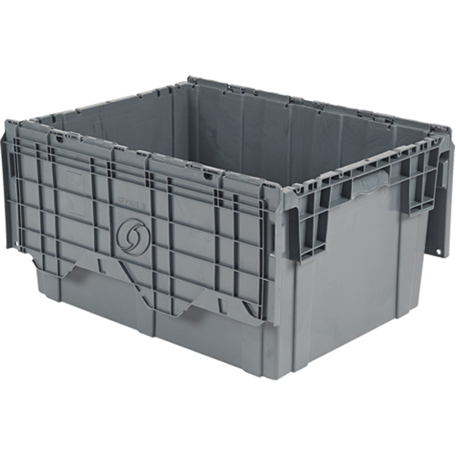 Contenants de distribution Flipak en plastique poly&eacute;thyl&egrave;ne (PE), 27,9" x 20,9" x 15,2", Gris Ontario Packaging