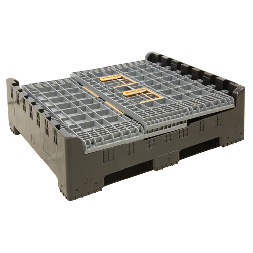 Contenant de vrac pliable, 47,2" lo x 39,4" la x 39,4" h, Gris Ontario Packaging