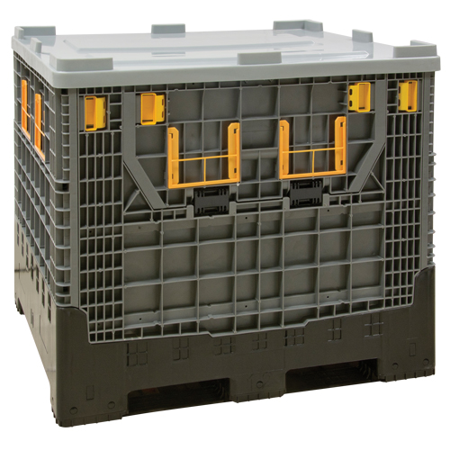Contenant de vrac pliable, 47,2" lo x 39,4" la x 39,4" h, Gris Ontario Packaging