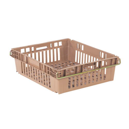 Agricultural Plastic Stack-N-Nest Container, 20.3" x 24" x 6.8", Beige Ontario Packaging
