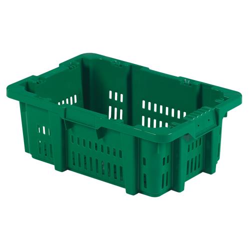 Contenant en plastique Stack-N-Nest pour la manutention des aliments, 16" x 23,9" x 8,8", Vert Ontario Packaging