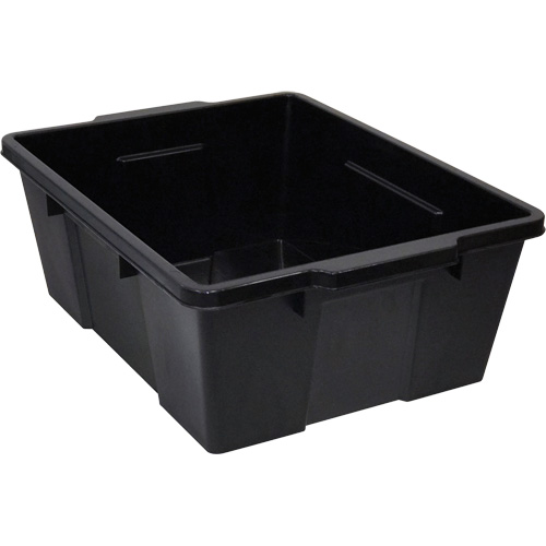 Plastic Latch Container, 15.875" W x 21" D x 7.75" H, Black Ontario Packaging