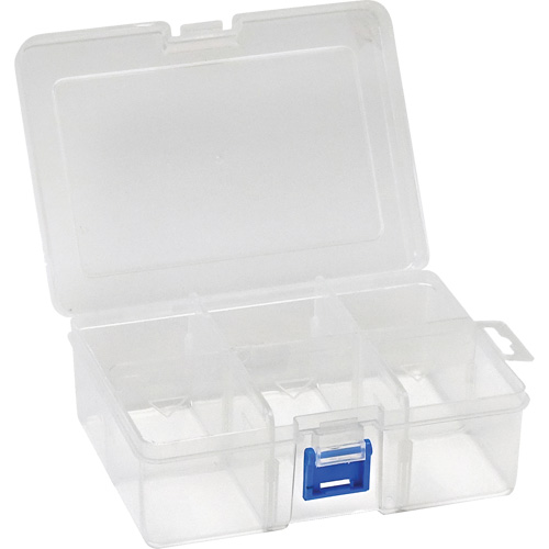 Plastic Compartment Box, 4.75" W x 6.75" D x 2.25" H, 6 Compartments Ontario Packaging