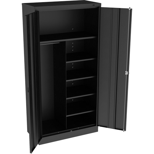Combination Cabinet, 36" W x 18" D x 72" H, Black Ontario Packaging