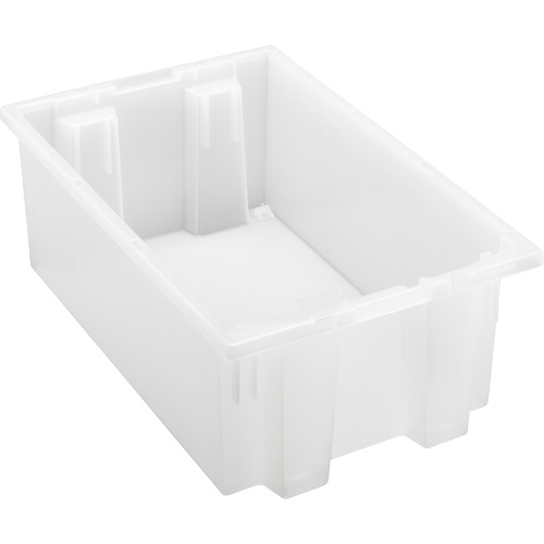Heavy-Duty Stack & Nest Tote, 6" x 11" x 18", Clear Ontario Packaging