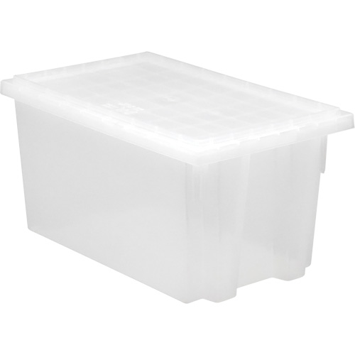 Heavy-Duty Stack & Nest Tote, 10" x 19.5" x 23.5", Clear Ontario Packaging