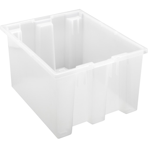 Heavy-Duty Stack & Nest Tote, 10" x 15.5" x 19.5", Clear Ontario Packaging