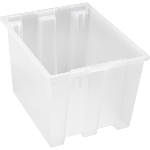 Heavy-Duty Stack & Nest Tote, 13" x 15.5" x 19.5", Clear Ontario Packaging