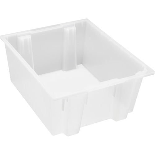 Heavy-Duty Stack & Nest Tote, 10" x 19.5" x 23.5", Clear Ontario Packaging