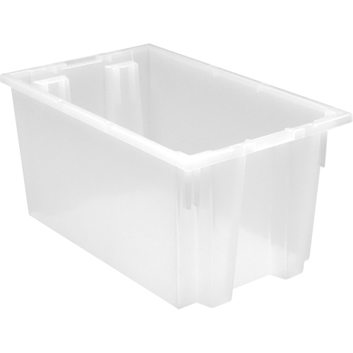 Heavy-Duty Stack & Nest Tote, 12" x 19.5" x 23.5", Clear Ontario Packaging