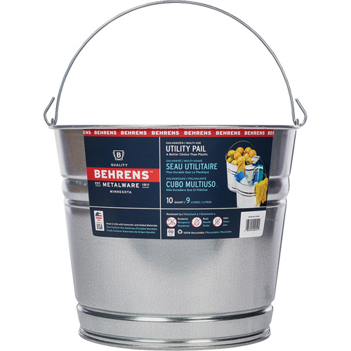 Seau, Acier galvanis&eacute;, 9 L Ontario Packaging